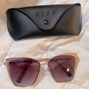 Diff Eyewear Metal Semi Cat Eye Sunglasses